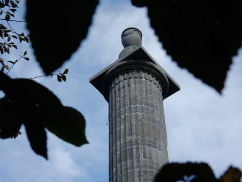 Looking up at the O'Brien Column after renovation