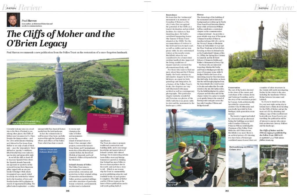 Review of the The Cliffs of Moher and the O'Brien Legacy book in Ulster Tatler