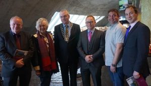 Primrose Wilson of the Follies Trust with the Mayor at the launch of The Cliffs of Moher and the O'Brien Legacy book at the Cliffs of Moher Visitors Centre